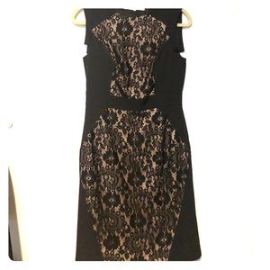 Adrianna Papell Black Lace Cocktail Dress Size 8